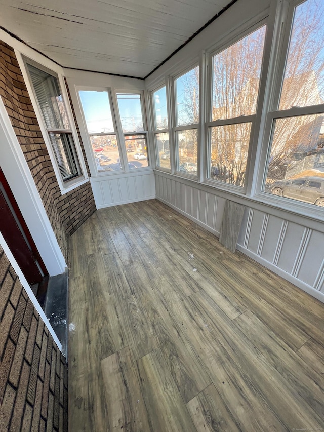 view of unfurnished sunroom