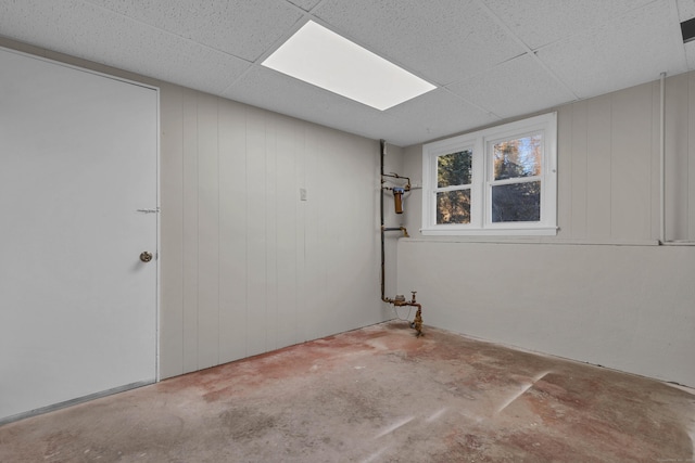 basement with a drop ceiling