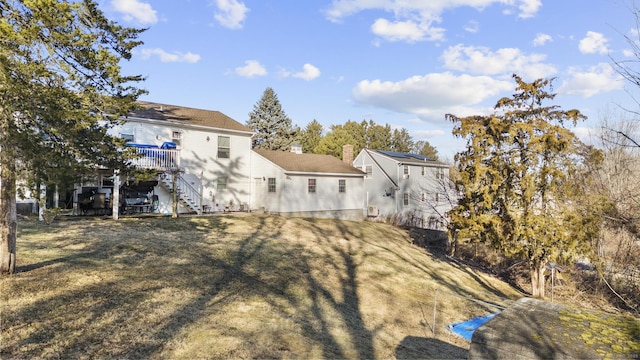 view of yard featuring a deck