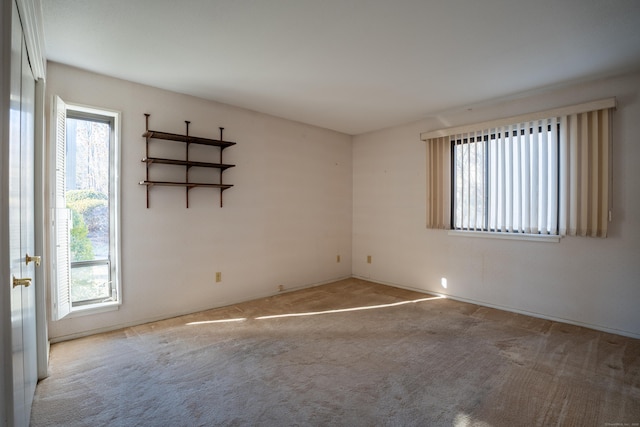 carpeted spare room featuring a healthy amount of sunlight