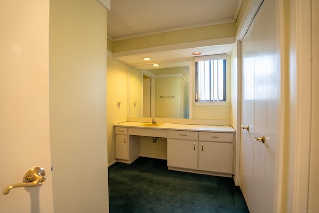 bathroom featuring sink and crown molding