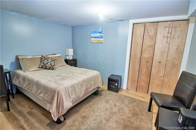 bedroom featuring wood-type flooring