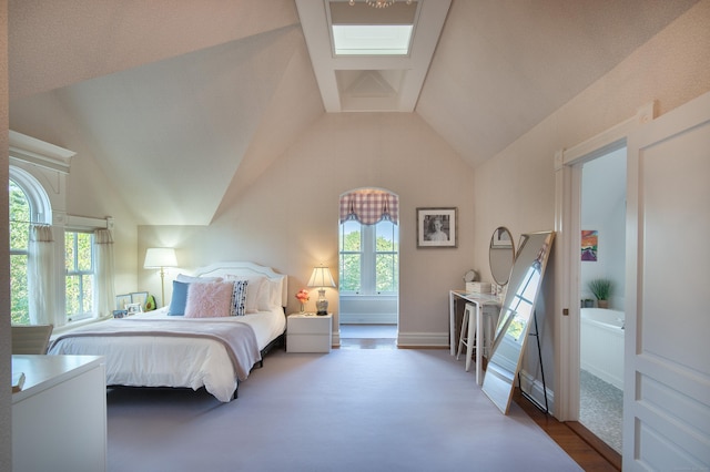 bedroom with vaulted ceiling