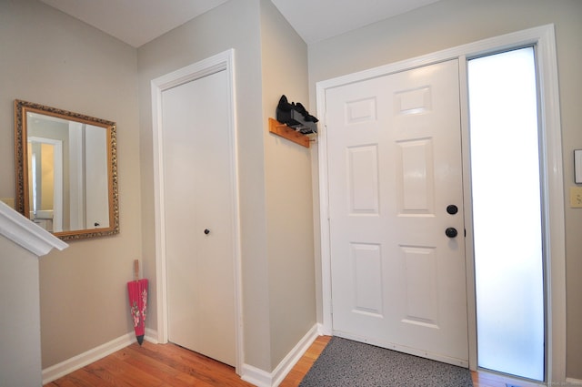 foyer featuring hardwood / wood-style floors