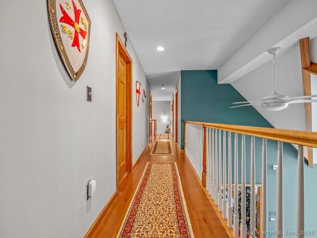85 Salem Rd, East Haddam, CT 06415 - hallway with light wood-style flooring and recessed lighting
