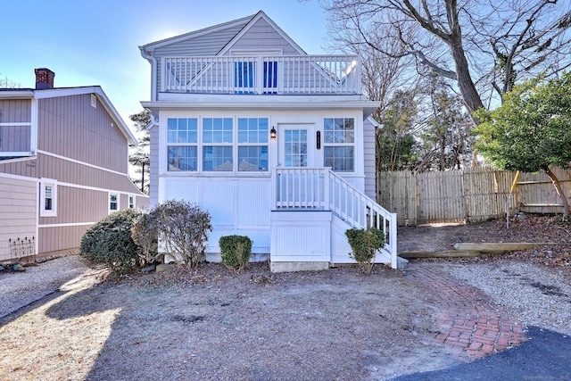 front of property with a balcony