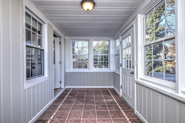 view of unfurnished sunroom