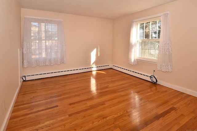 empty room with light hardwood / wood-style floors