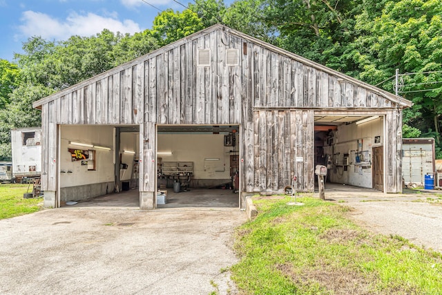 view of garage