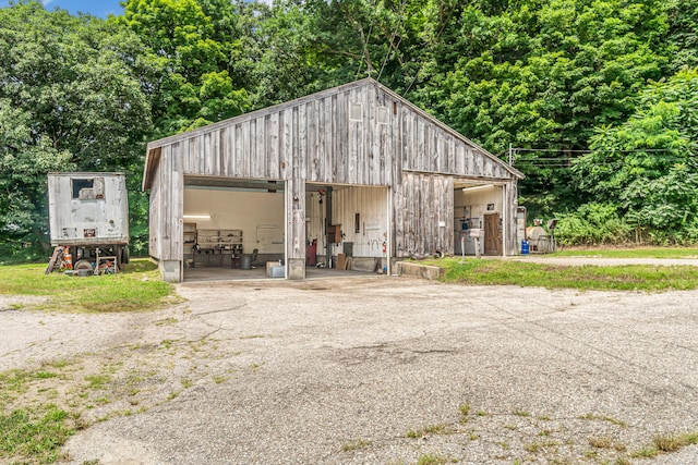 view of garage