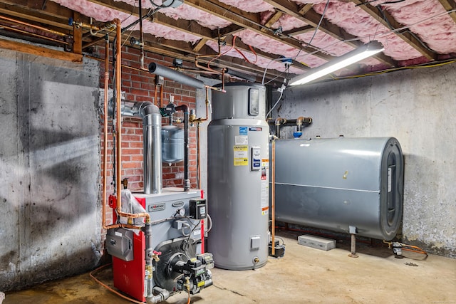 utility room featuring secured water heater