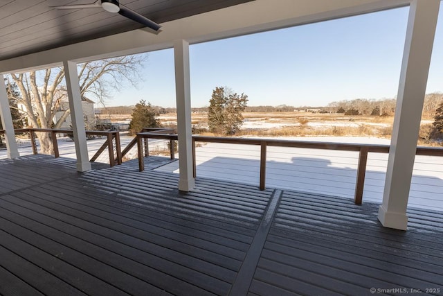 deck featuring a ceiling fan