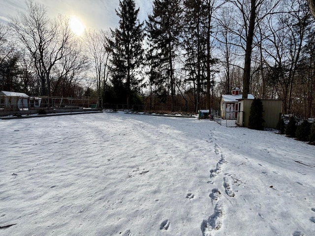 view of snowy yard