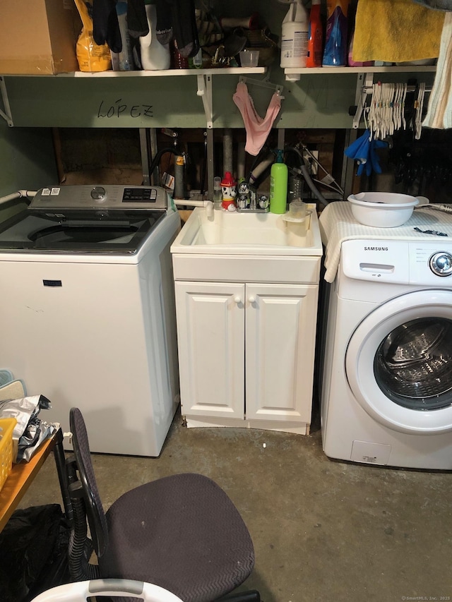 laundry area featuring sink