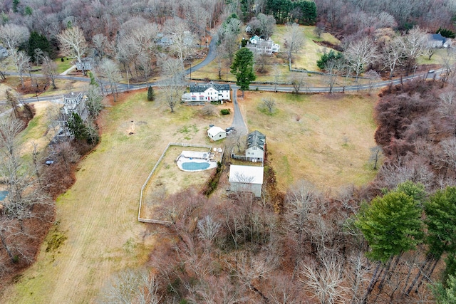 aerial view with a rural view