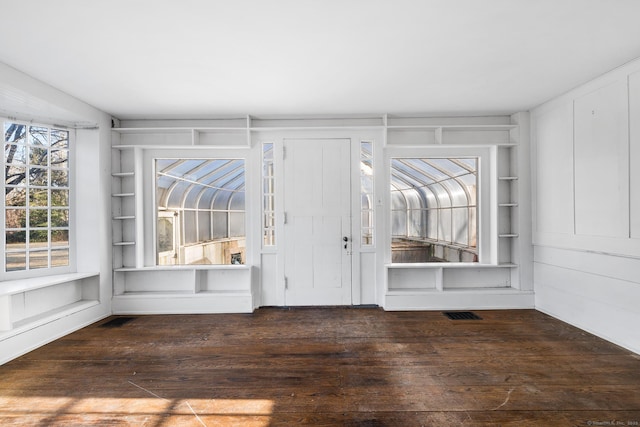 entrance foyer with dark wood-type flooring