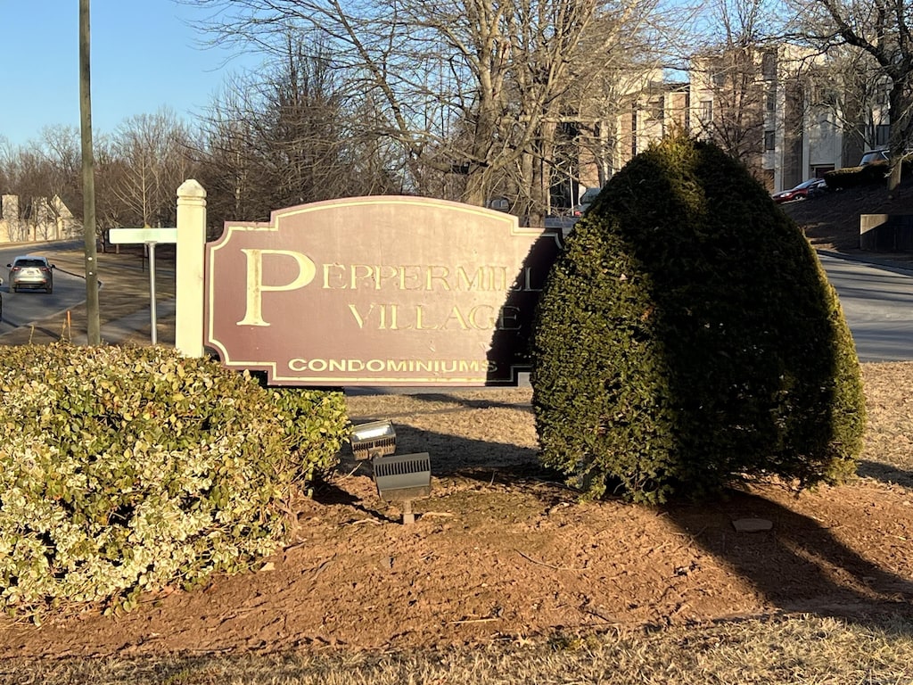 view of community sign