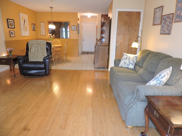 living room featuring light hardwood / wood-style floors