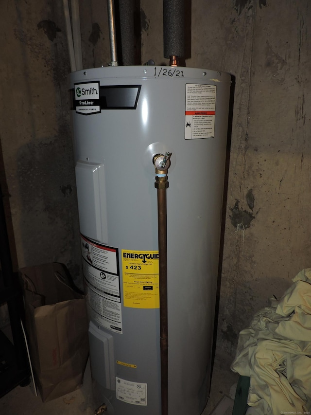 utilities featuring electric water heater