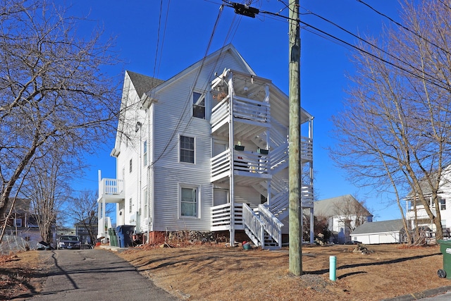 exterior space with a balcony