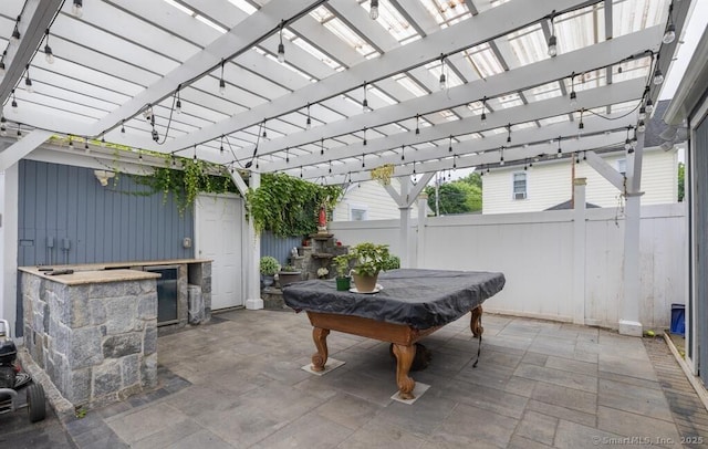 view of patio / terrace featuring a pergola