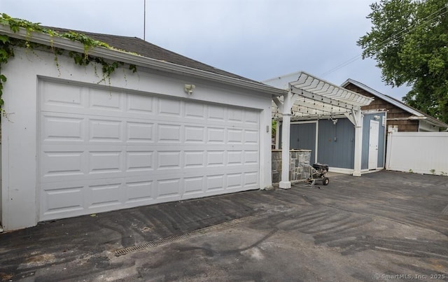 view of garage