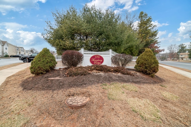 view of community sign