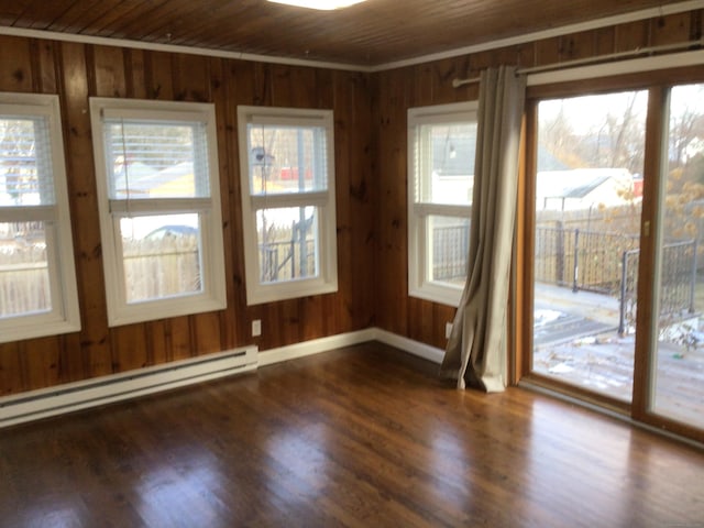 interior space with a baseboard radiator and a healthy amount of sunlight