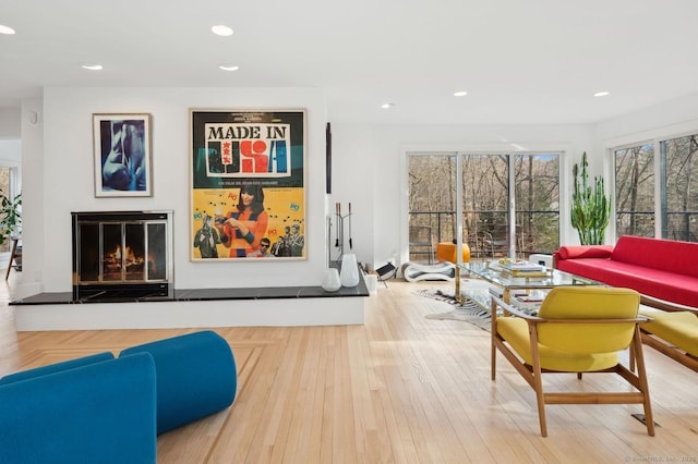 interior space with light hardwood / wood-style floors