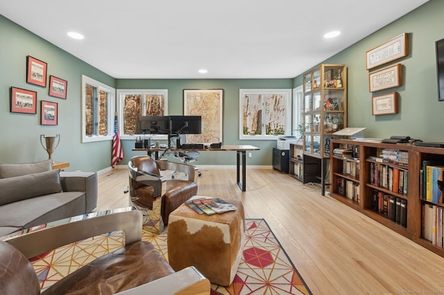 office featuring light wood-type flooring