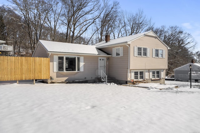 view of split level home