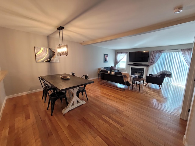 dining space featuring hardwood / wood-style floors