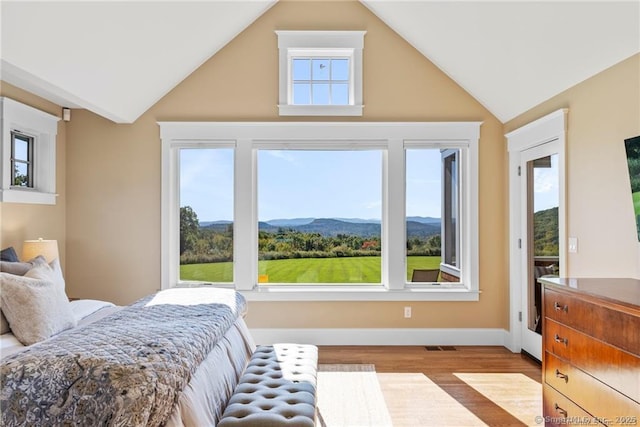 bedroom with light wood-type flooring