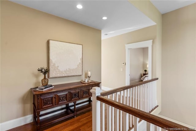 hall featuring dark hardwood / wood-style floors