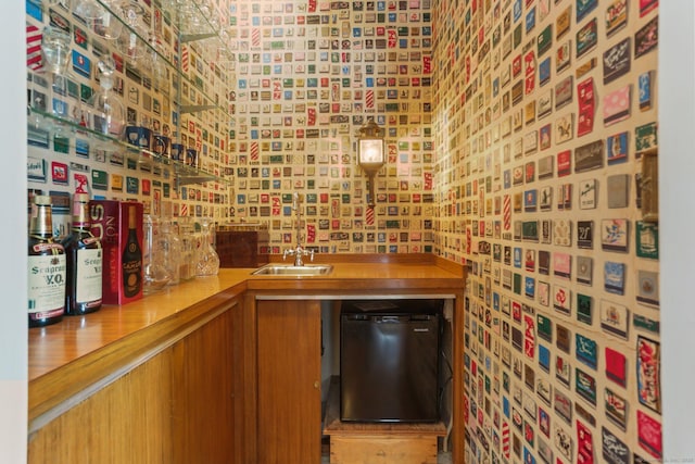 bar with wooden counters