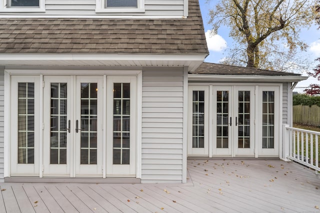 deck featuring french doors