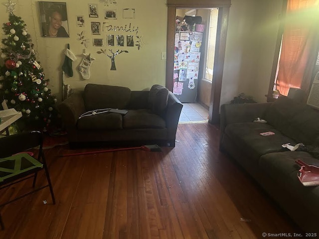 living room featuring hardwood / wood-style flooring