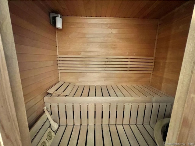 view of sauna