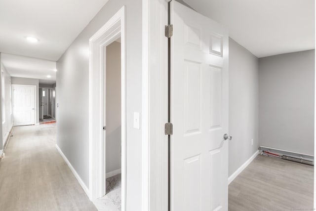 hall featuring light wood-type flooring