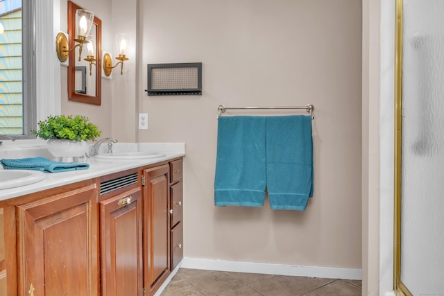 bathroom featuring vanity and tile patterned floors