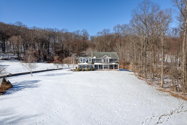 view of front of home with covered porch