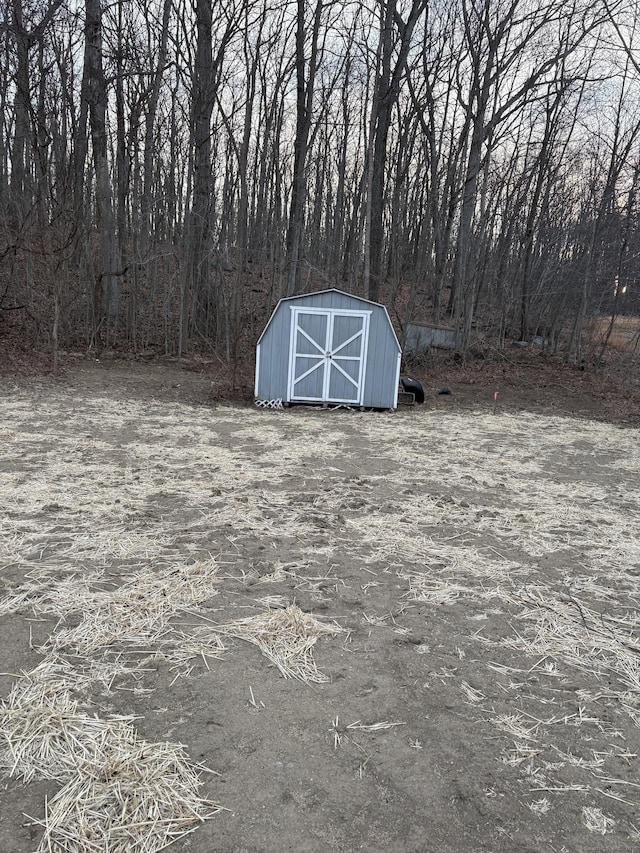 view of shed