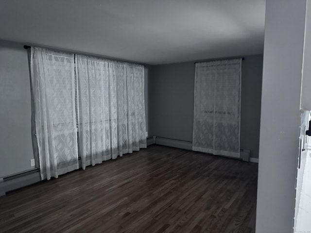 spare room featuring dark hardwood / wood-style flooring