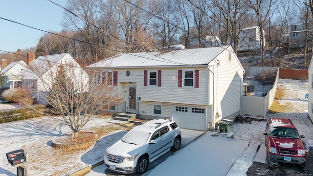 view of front of house with a garage