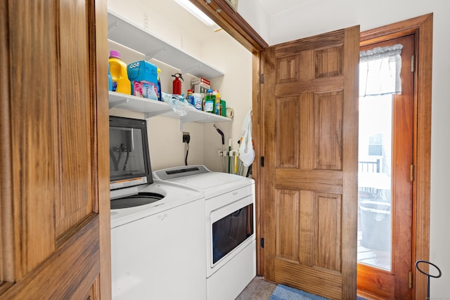 washroom with separate washer and dryer