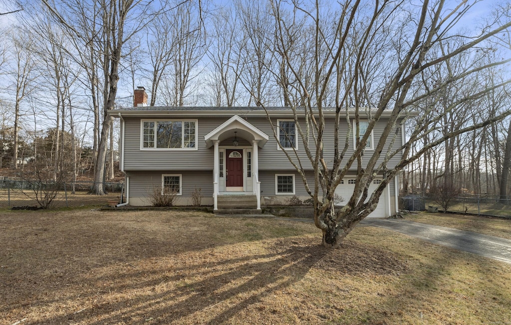 split foyer home with a garage