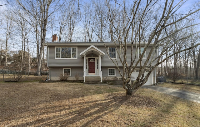 split foyer home with a garage