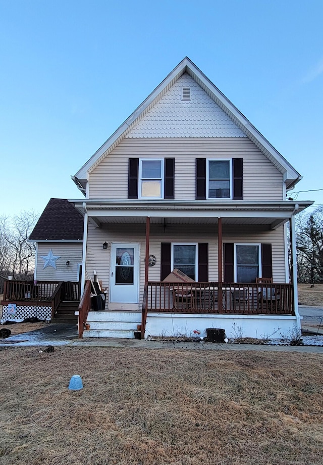 view of front facade with covered porch