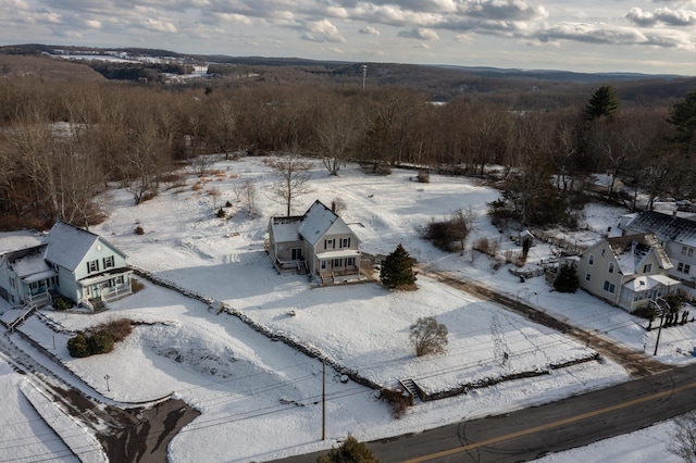 view of snowy aerial view