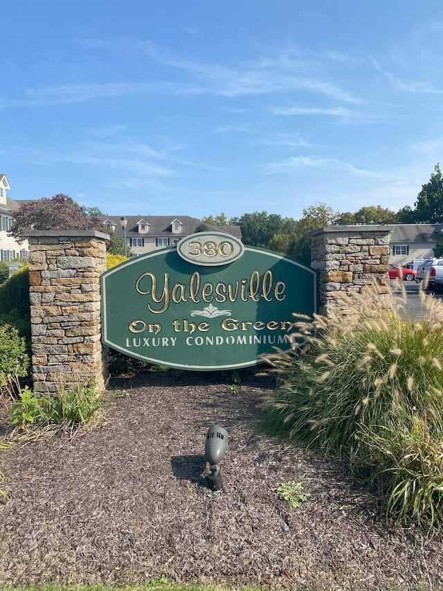 view of community sign